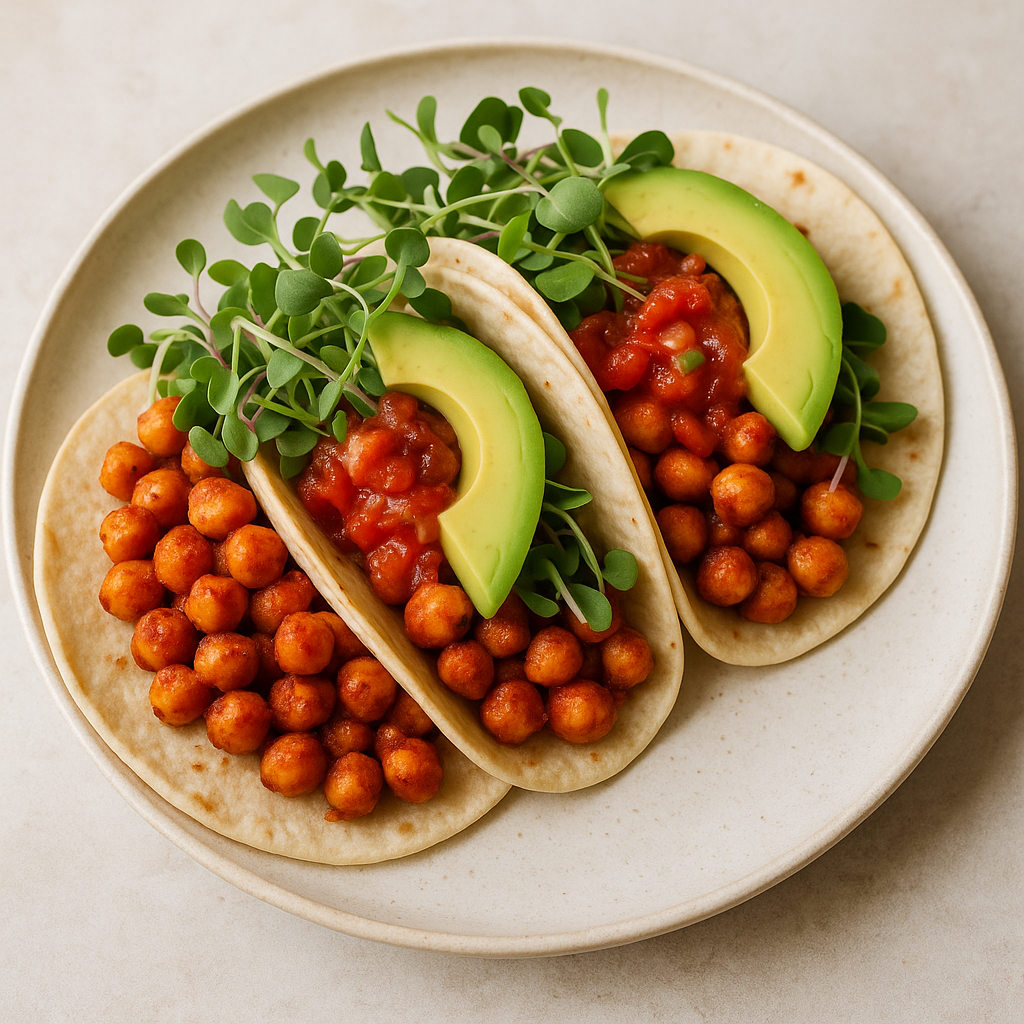 Kohlrabi Microgreen Tacos with Spicy Chickpeas — Kohlrabi recipe