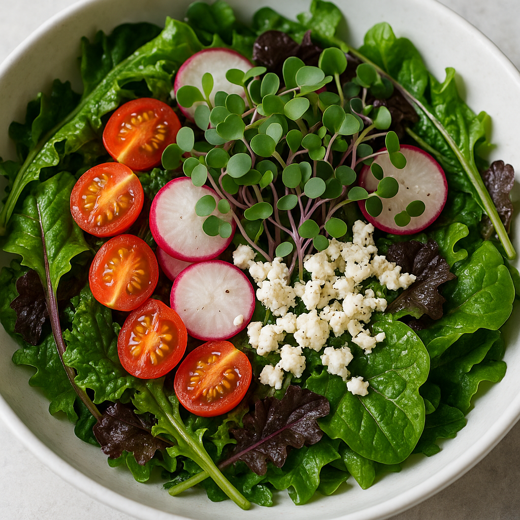 Kohlrabi Microgreens Rainbow Salad (15-Minute Light Lunch) — Kohlrabi microgreens recipe