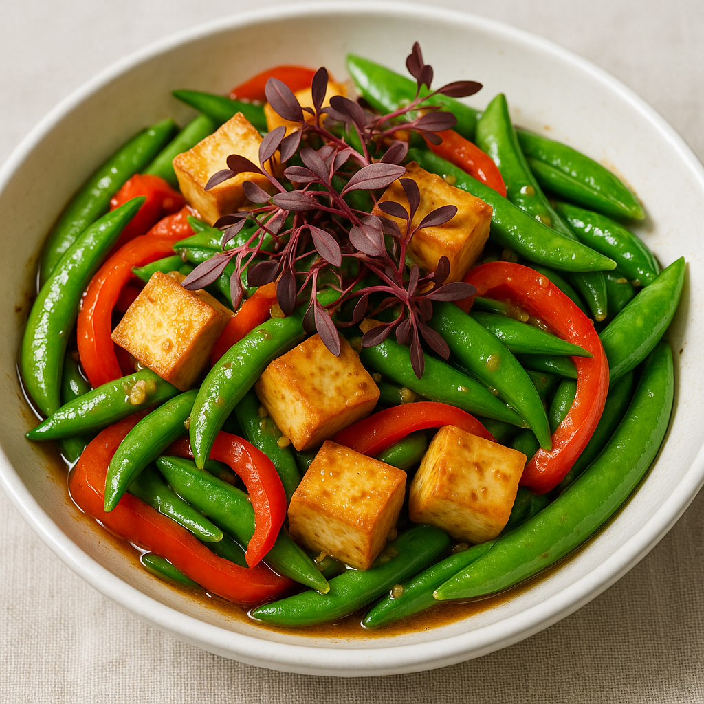 Mahogany Microgreen and Tofu Stir-Fry — Chinese Mahogany microgreens recipe