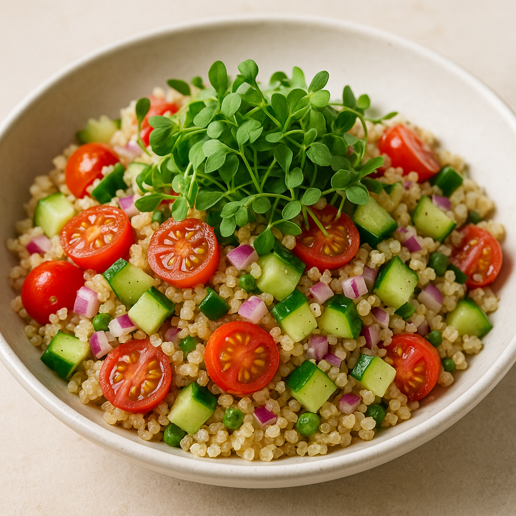 Mediterranean Quinoa Salad with Parsley Microgreens — Parsley microgreens recipe