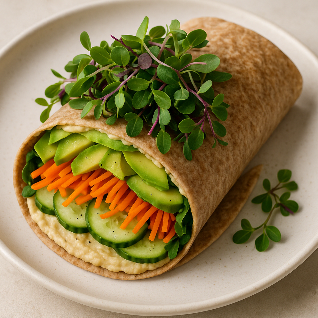 Mixed Microgreens Wrap with Hummus Spread — ChefPax Mix microgreens recipe