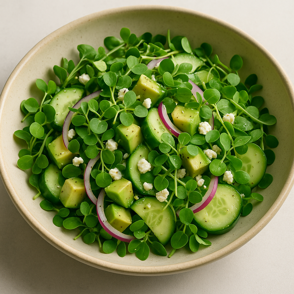Nasturtium Microgreens and Avocado Salad — Nasturtium microgreens recipe