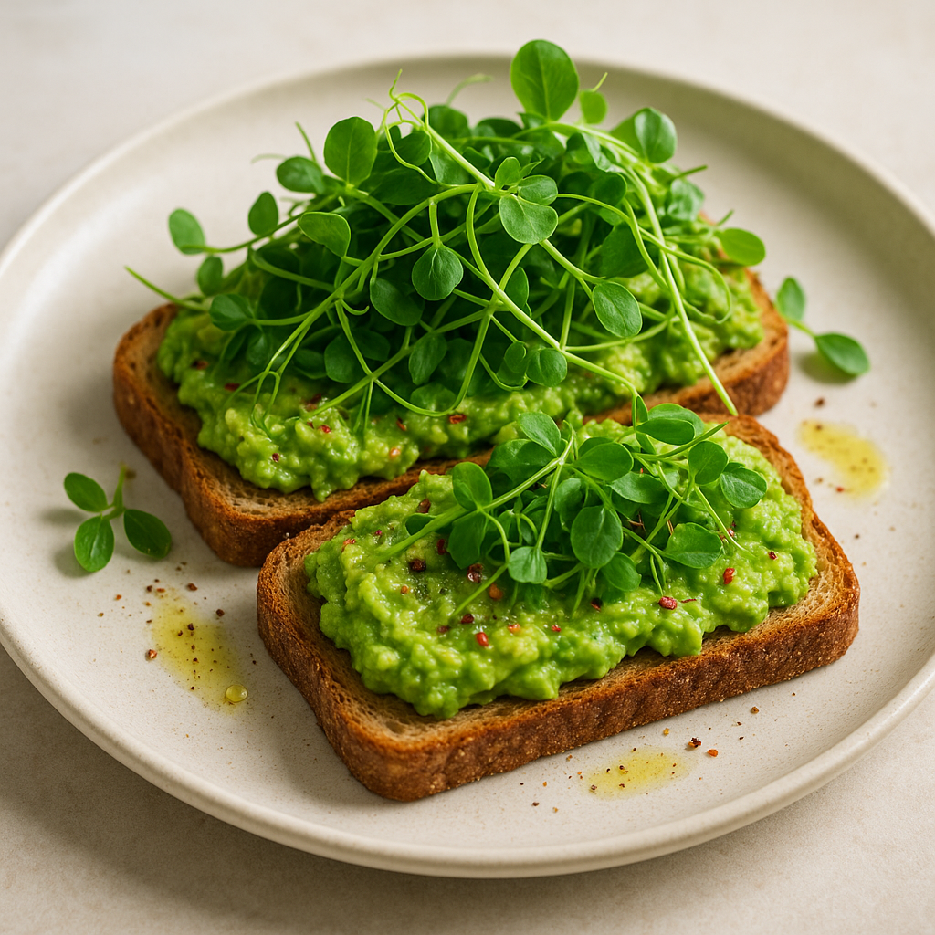 Pea Microgreen and Avocado Toast Delight — Pea recipe