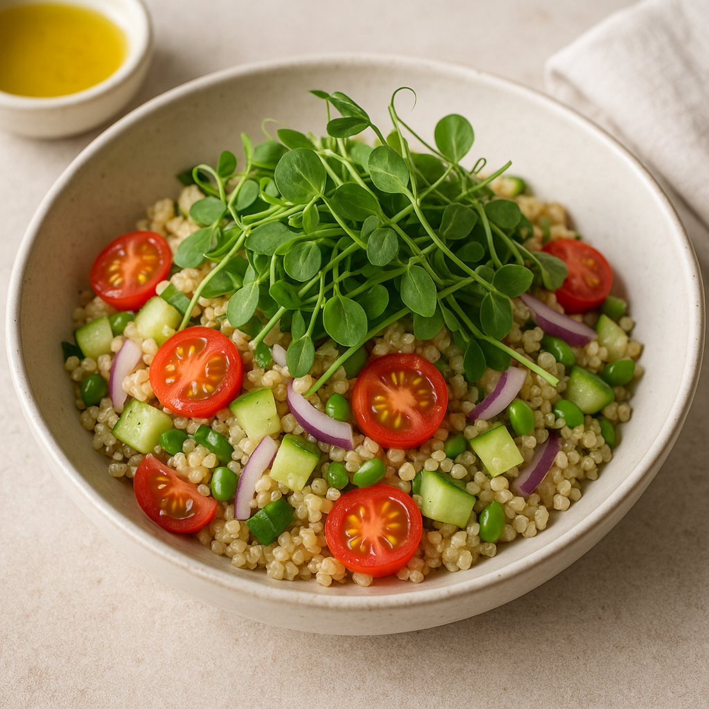 Pea Shoot and Quinoa Salad Bowl — Pea recipe