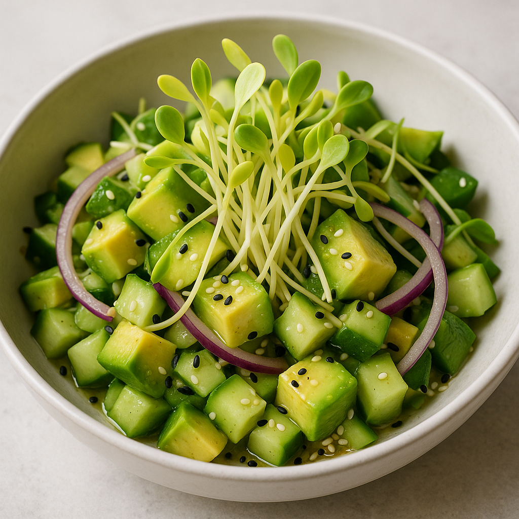 Popcorn Microgreen and Avocado Salad — Popcorn microgreens recipe