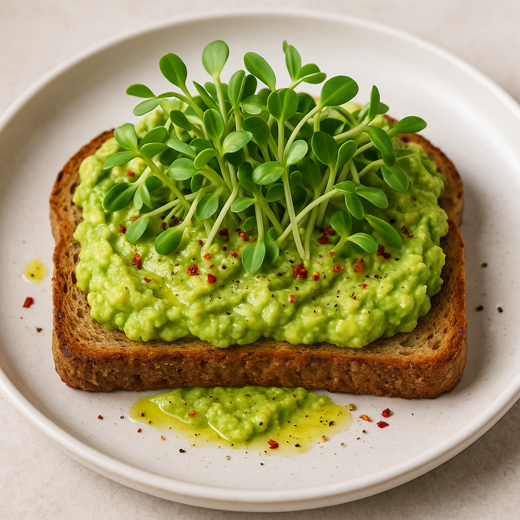 Popcorn Microgreen and Avocado Toast Delight