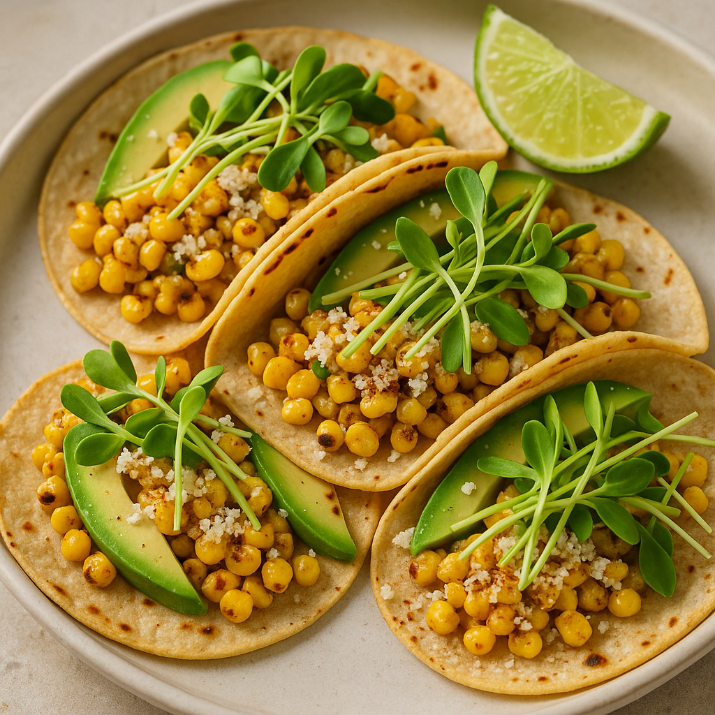 Street Corn Tacos with Popcorn Microgreens — Popcorn microgreens recipe