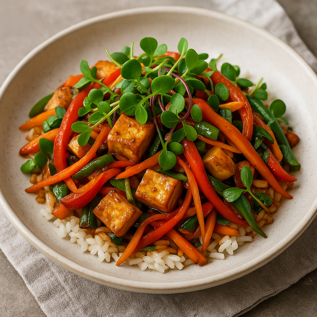 Radish Microgreen Stir-Fry with Tofu — Radish recipe