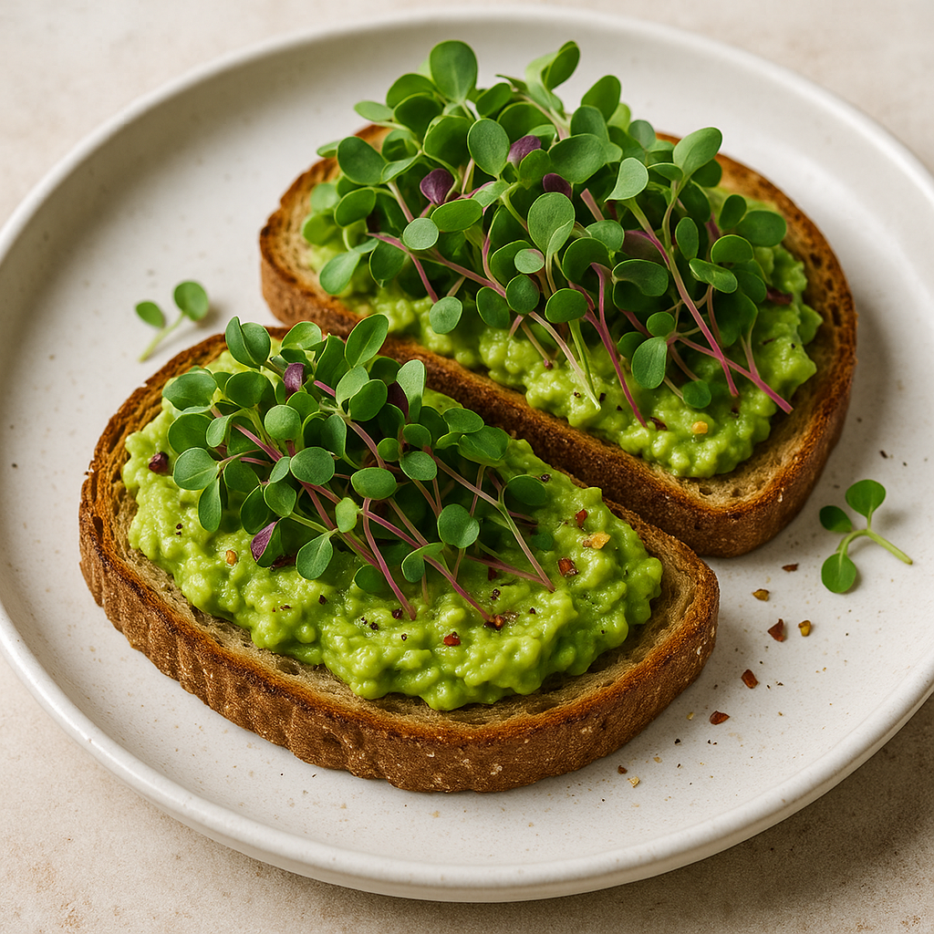 Radish Microgreens Avocado Toast Delight — Radish microgreens recipe