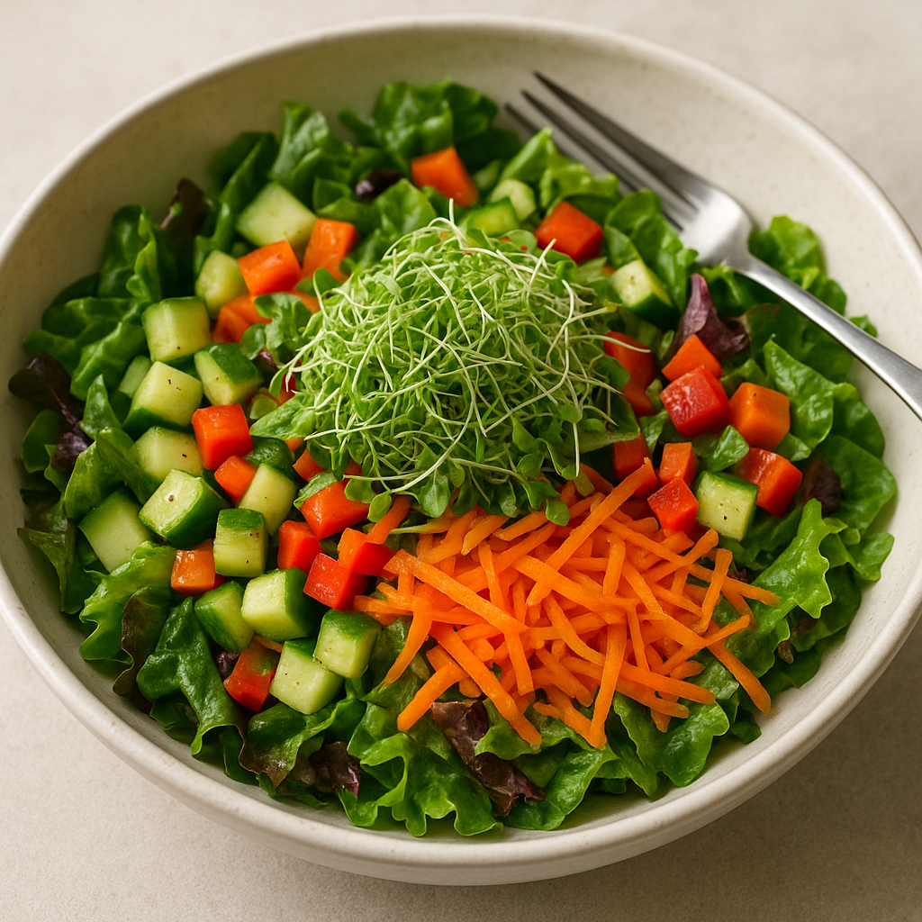 Refreshing Alfalfa Microgreens Salad Bowl — Alfalfa sprouts recipe