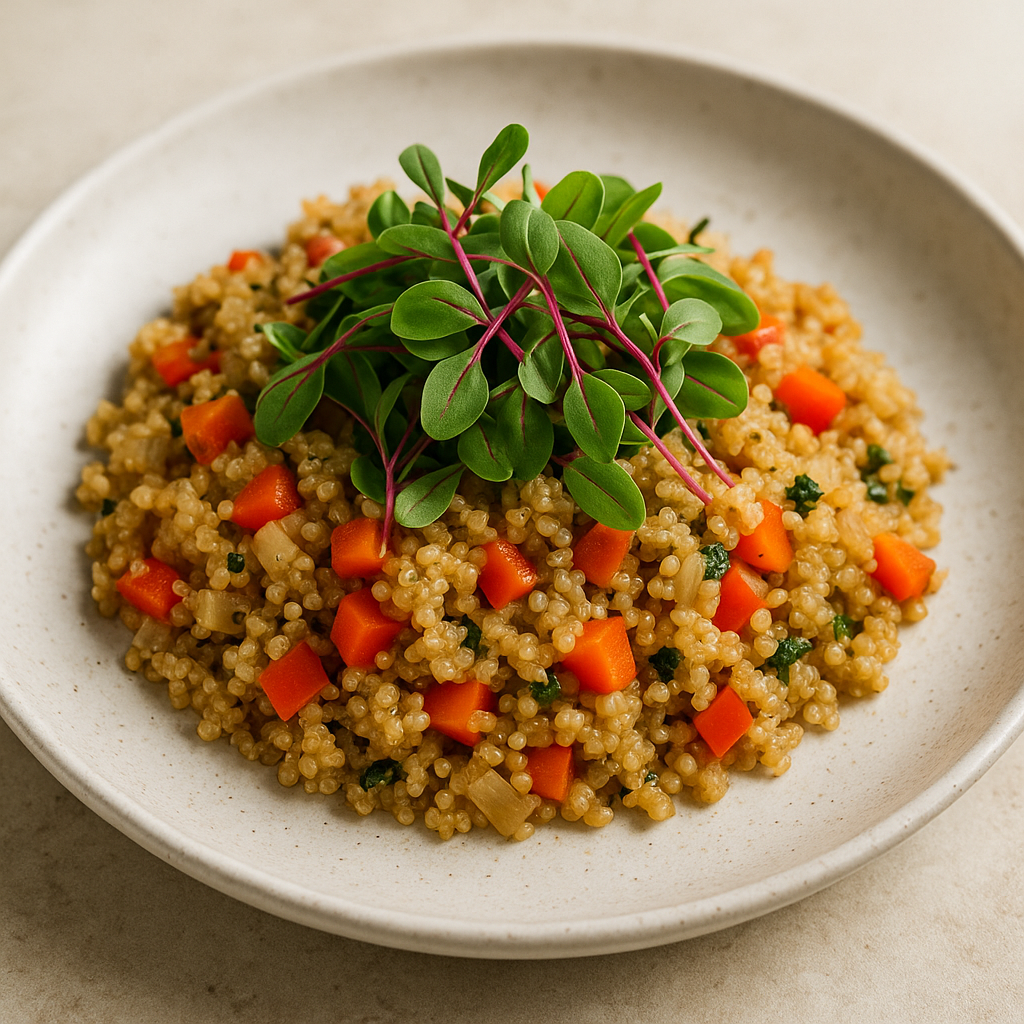 Sautéed Quinoa with Swiss Chard Microgreens — Swiss Chard microgreens recipe