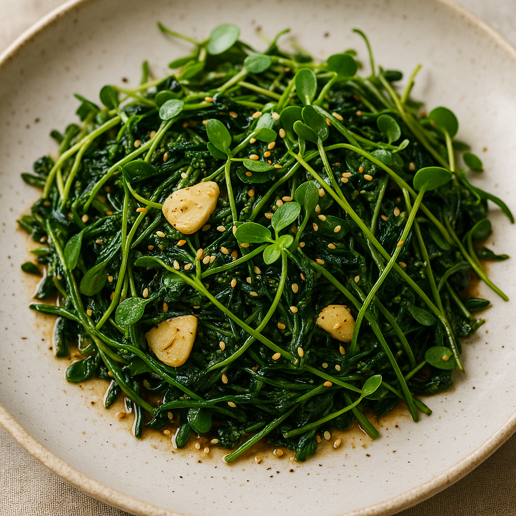 Sautéed Broccoli Microgreens with Garlic — Broccoli microgreens recipe
