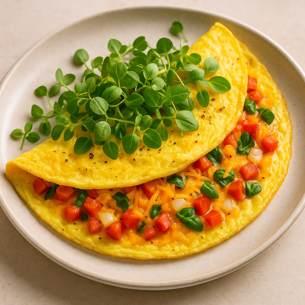 Savory Basil Microgreens Omelette — Basil microgreens recipe