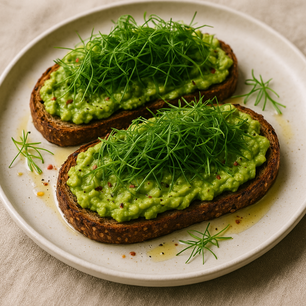 Savory Fennel Microgreen Avocado Toast — Fennel microgreens recipe