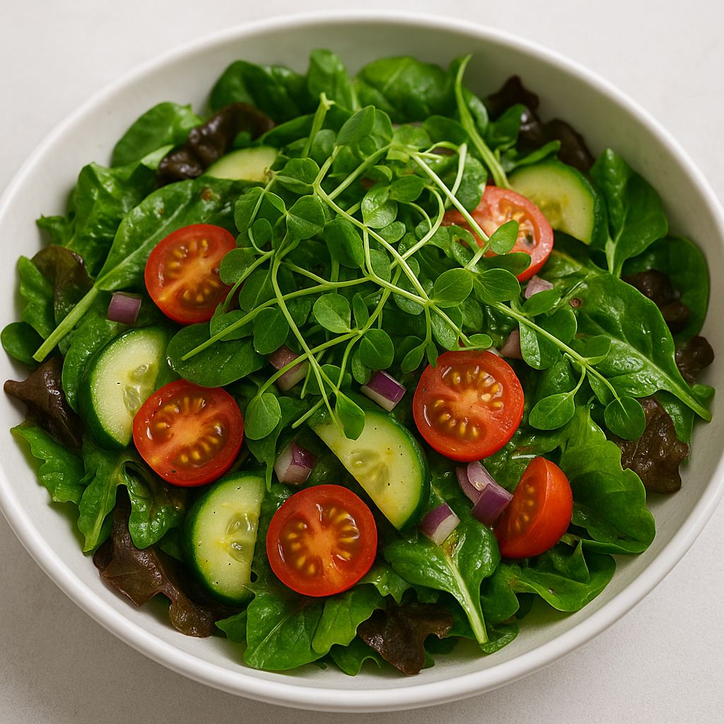 Savory Pea Microgreen Salad with Citrus Dressing — Pea microgreens recipe