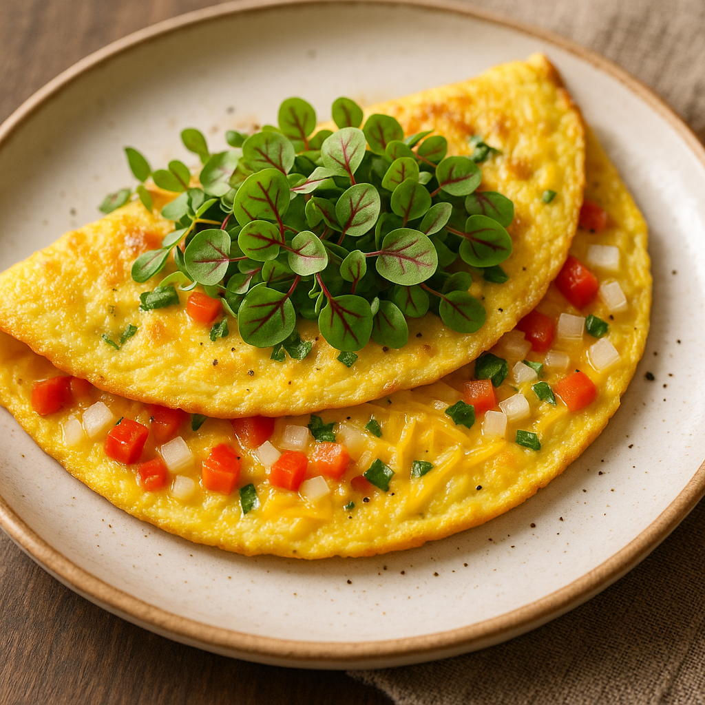 Savory Sorrel Microgreen Omelette — Sorrel microgreens recipe