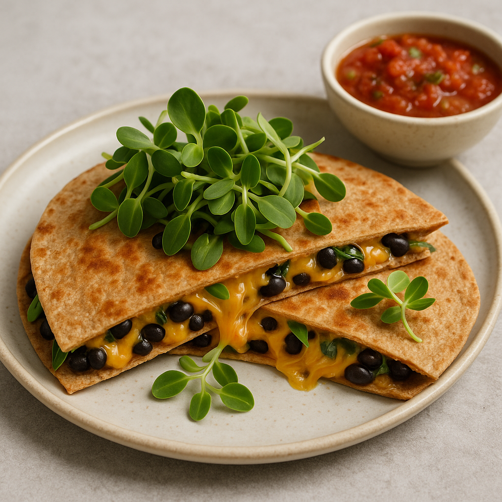 Savory Sunflower Microgreen Quesadilla — Sunflower recipe