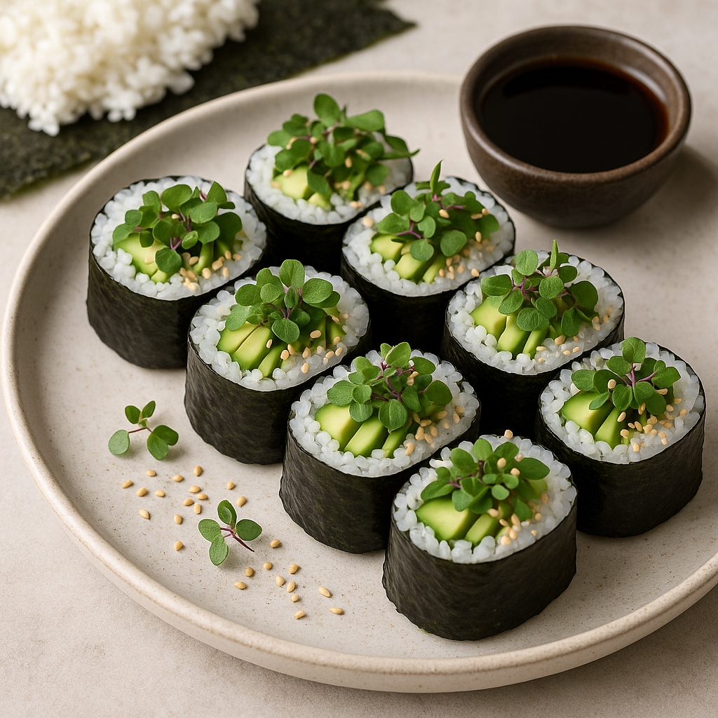 Shiso Microgreen Sushi Rolls with Avocado — Shiso recipe