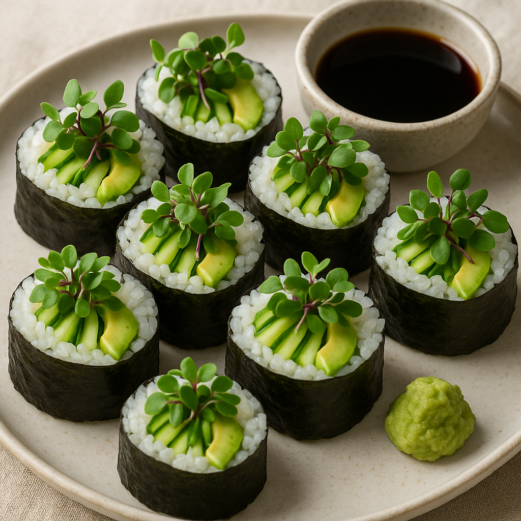 Shiso Microgreen Sushi Rolls — Shiso microgreens recipe