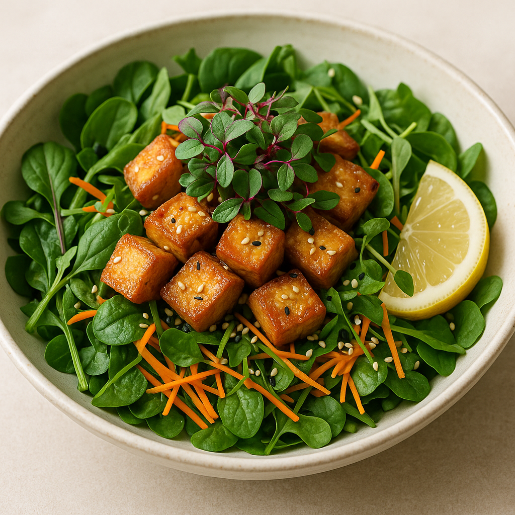 Shiso Microgreen and Tofu Salad — Shiso microgreens recipe