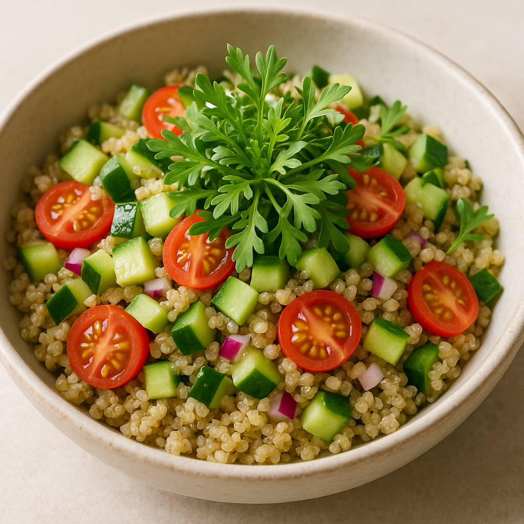 Shungiku Microgreens and Quinoa Salad — Shungiku microgreens recipe