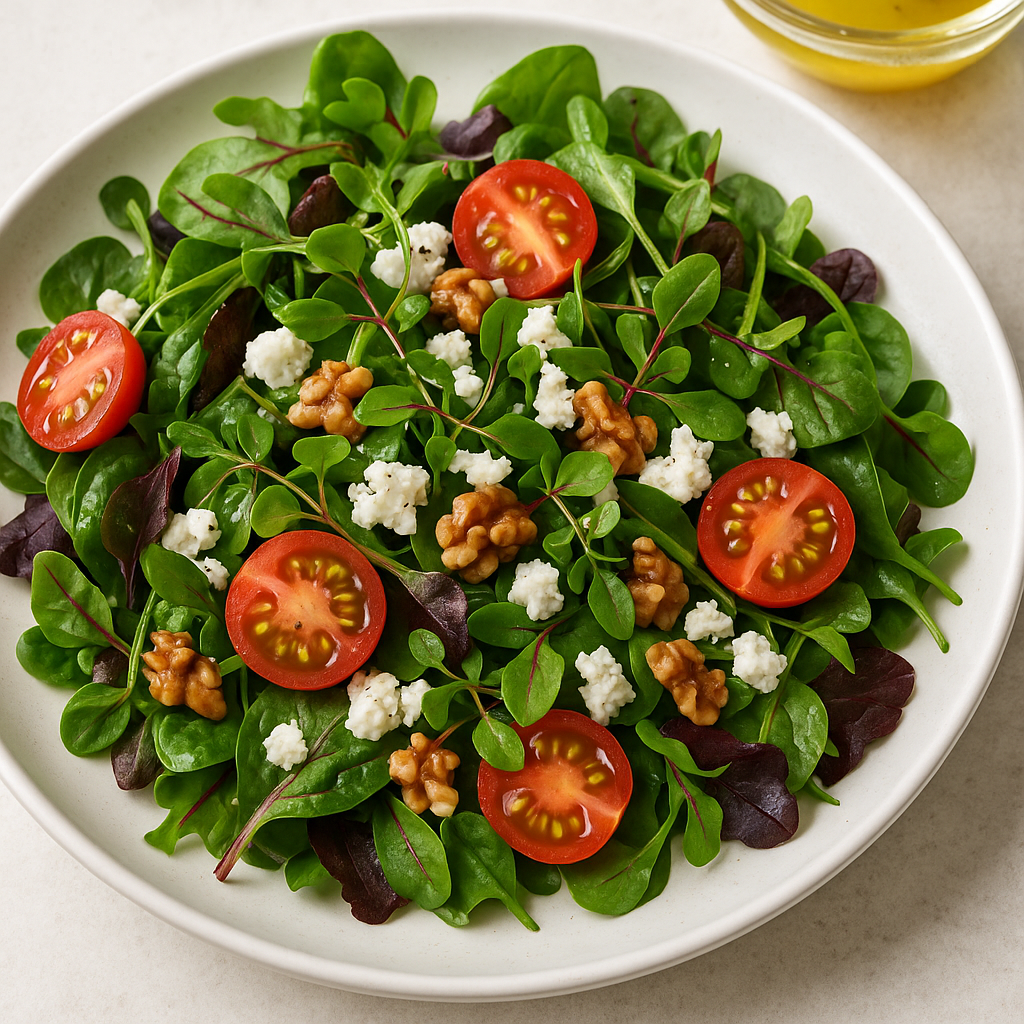 Sorrel Microgreens Garden Salad with Citrus Vinaigrette (10-Minute Lunch) — Sorrel microgreens recipe