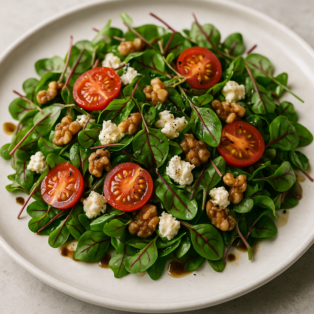 Sorrel Microgreens and Goat Cheese Salad — Sorrel microgreens recipe