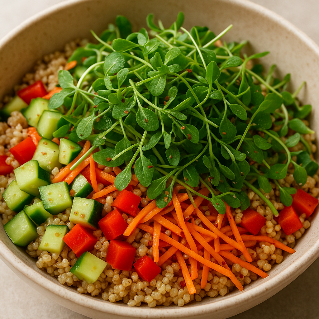 Spicy Arugula Microgreen Salad Bowl