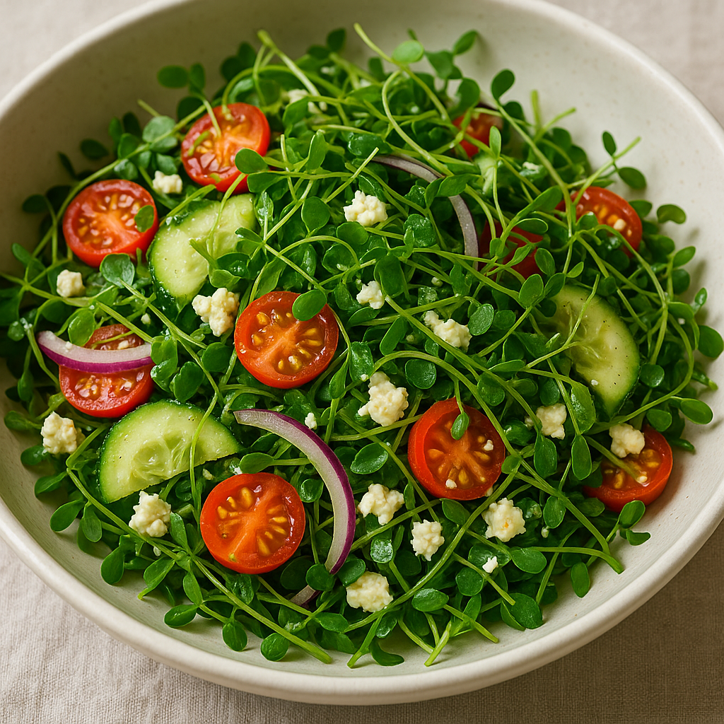 Spicy Arugula Microgreens Salad with Citrus Vinaigrette