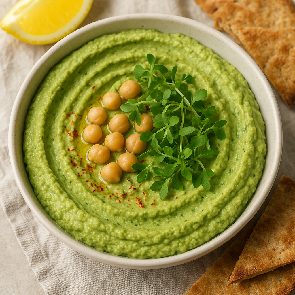 Spicy Cilantro Microgreens Hummus Spread — Cilantro microgreens recipe