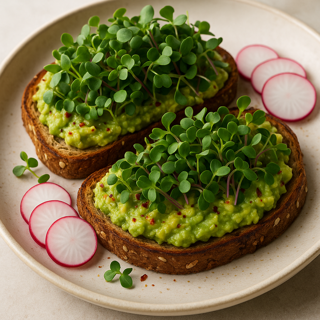 Spicy Mustard Microgreen Avocado Toast — Mustard microgreens recipe