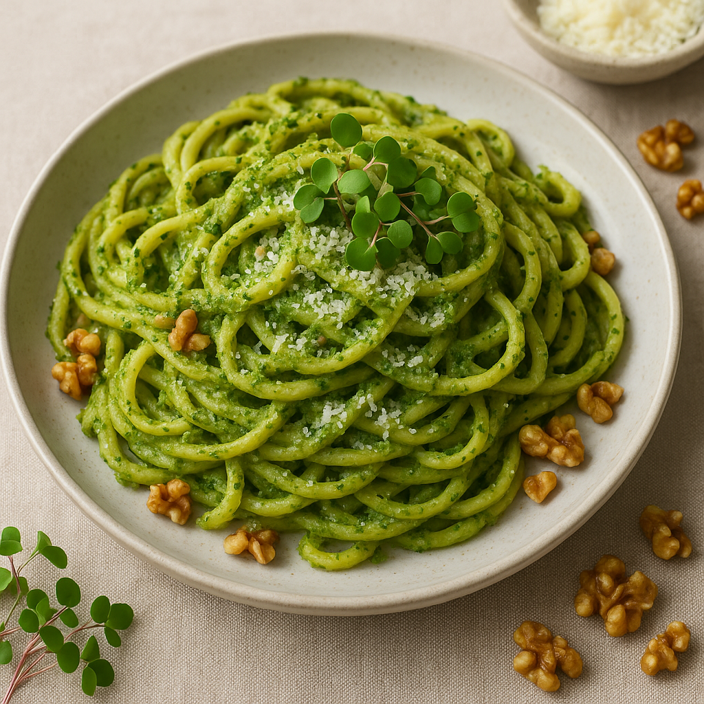 Spicy Mustard Microgreen Pesto Pasta — Mustard recipe