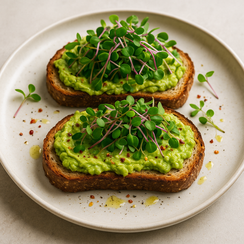 Spicy Radish Microgreen and Avocado Toast — Radish microgreens recipe