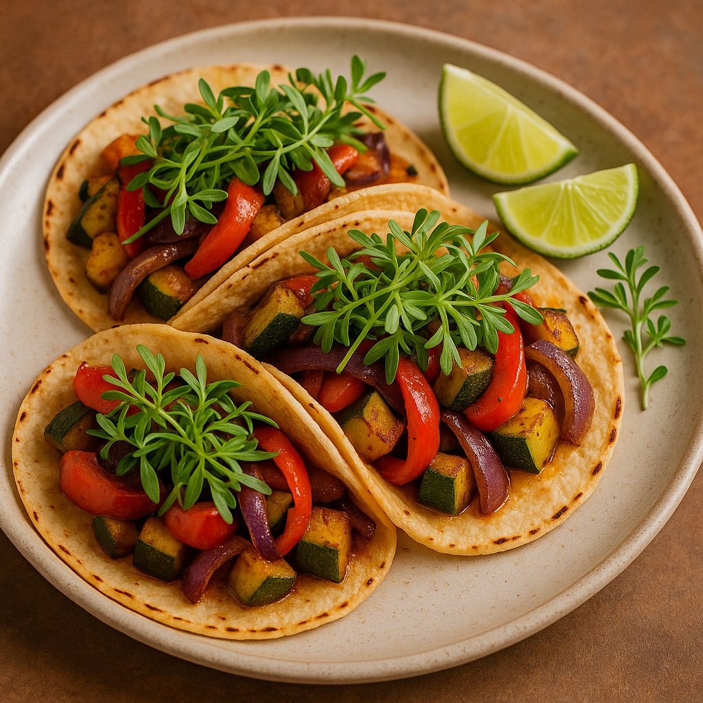 Spicy Shungiku Microgreen Tacos — Shungiku microgreens recipe