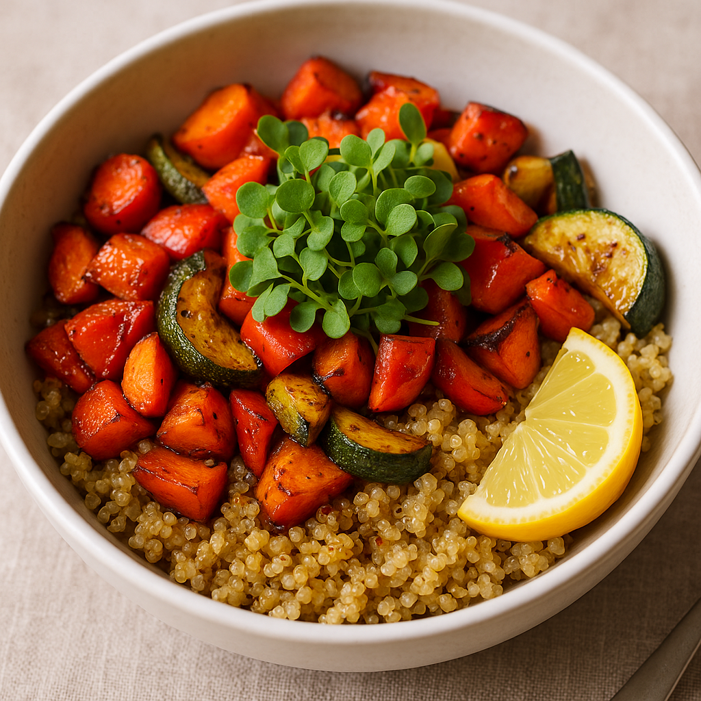 Spicy Wasabi Mustard Microgreen Quinoa Bowl — Mustard microgreens recipe