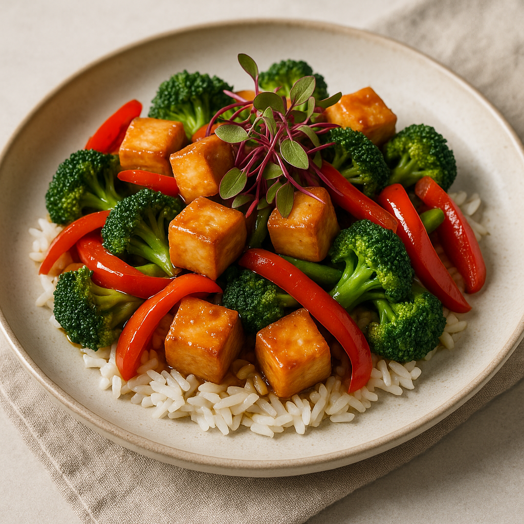 Stir-Fried Tofu with Amaranth Microgreens — Amaranth microgreens recipe