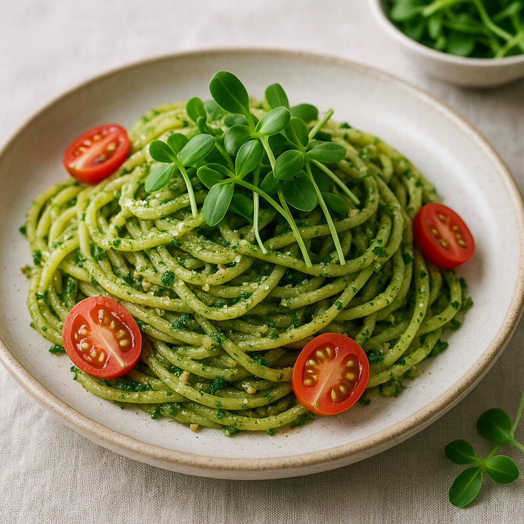 Sunflower Microgreen Pesto Pasta — Sunflower recipe