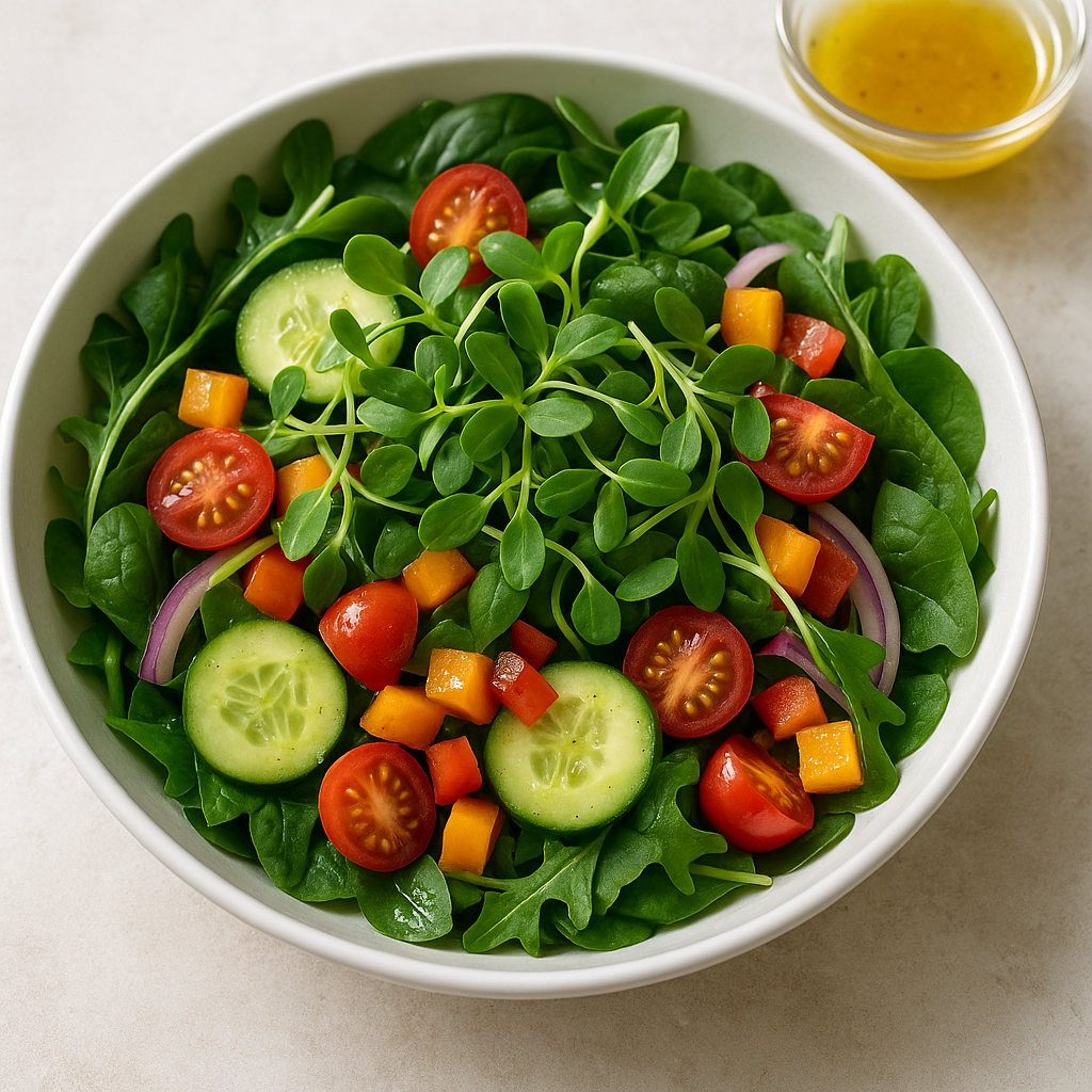 Sunflower Microgreens Salad with Citrus Vinaigrette — Sunflower recipe