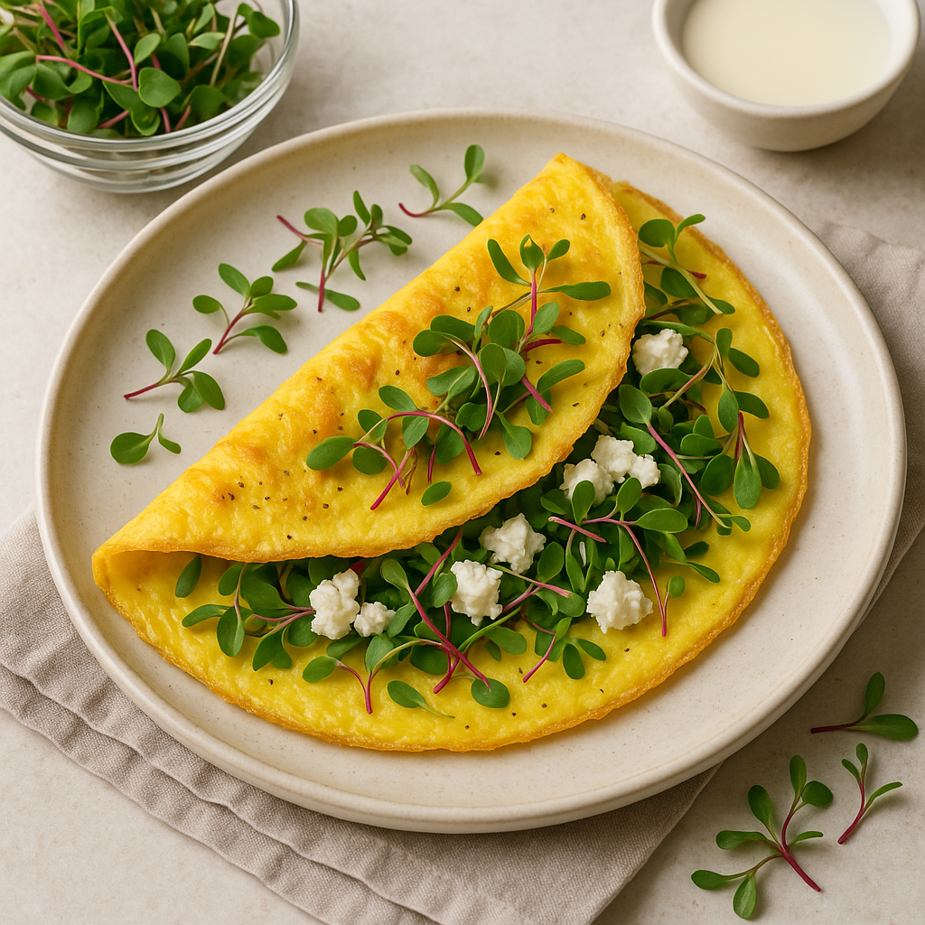 Swiss Chard Microgreen Omelette with Goat Cheese — Swiss Chard recipe