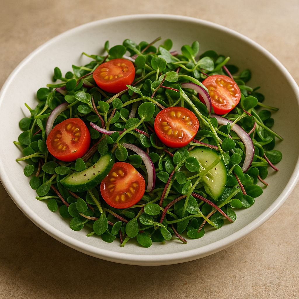 Swiss Chard Microgreen Salad with Citrus Dressing — Swiss Chard microgreens recipe