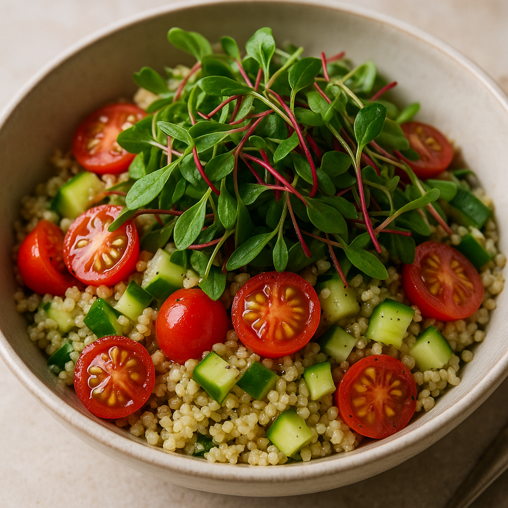 Swiss Chard Microgreens and Quinoa Salad — Swiss Chard microgreens recipe
