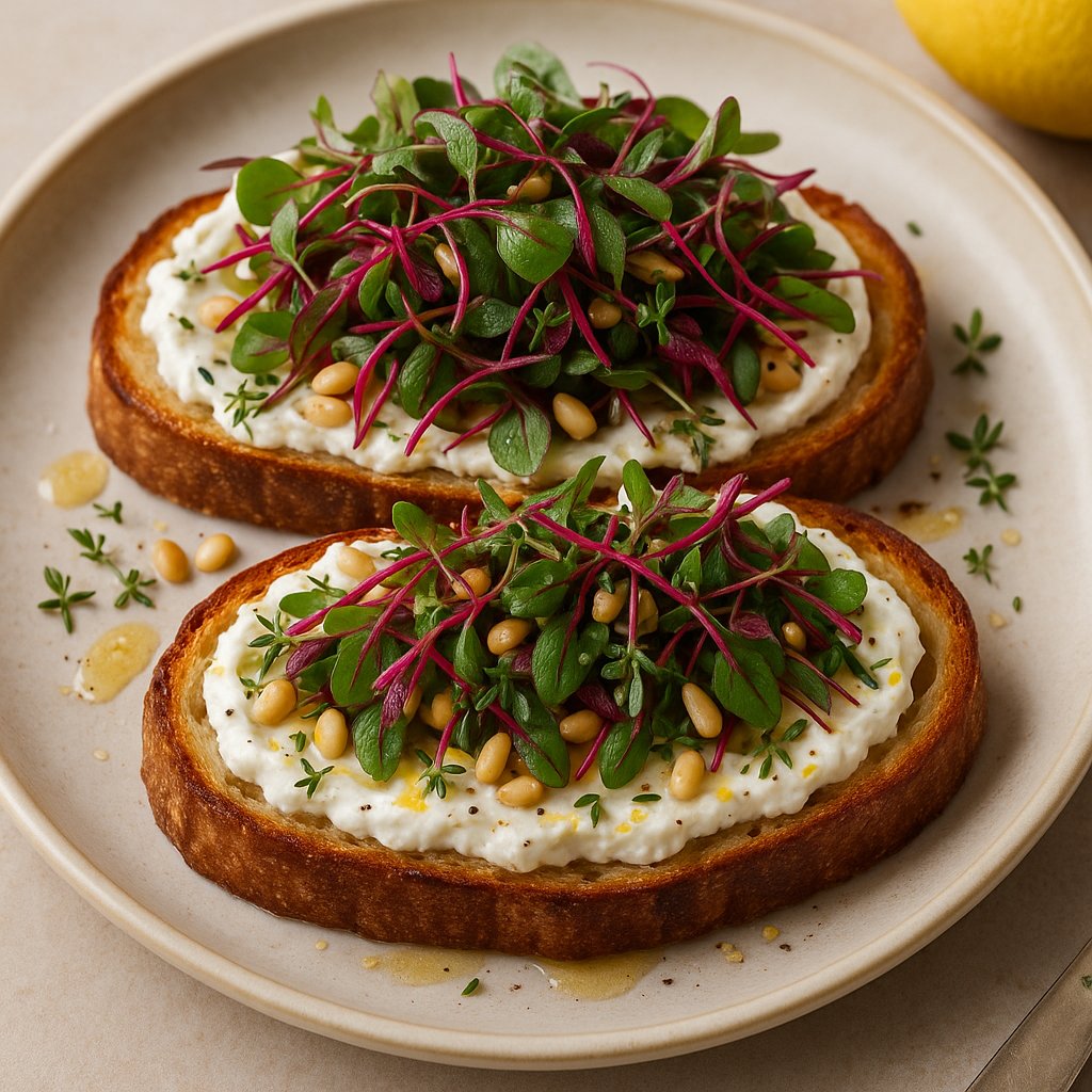 Swiss Chard Microgreens Ricotta Toast (8-Minute Elegant Breakfast) — Swiss Chard microgreens recipe