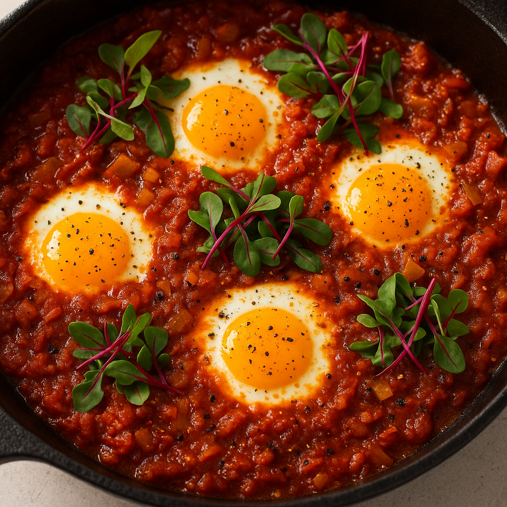 Swiss Chard Microgreens Shakshuka (25-Minute One-Pan Breakfast) — Swiss Chard microgreens recipe
