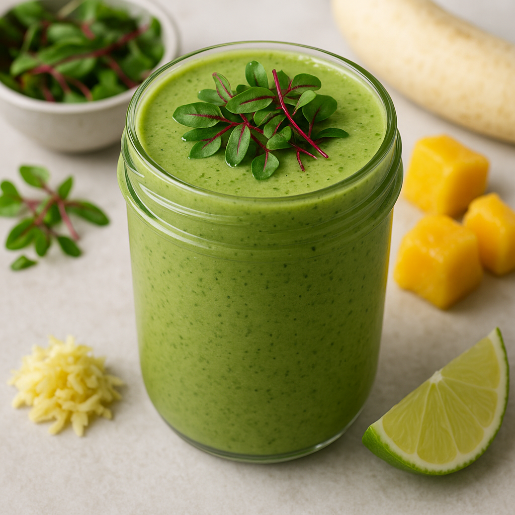 Rainbow Chard Microgreens Green Smoothie (5-Minute Vegan Breakfast) — Swiss Chard microgreens recipe