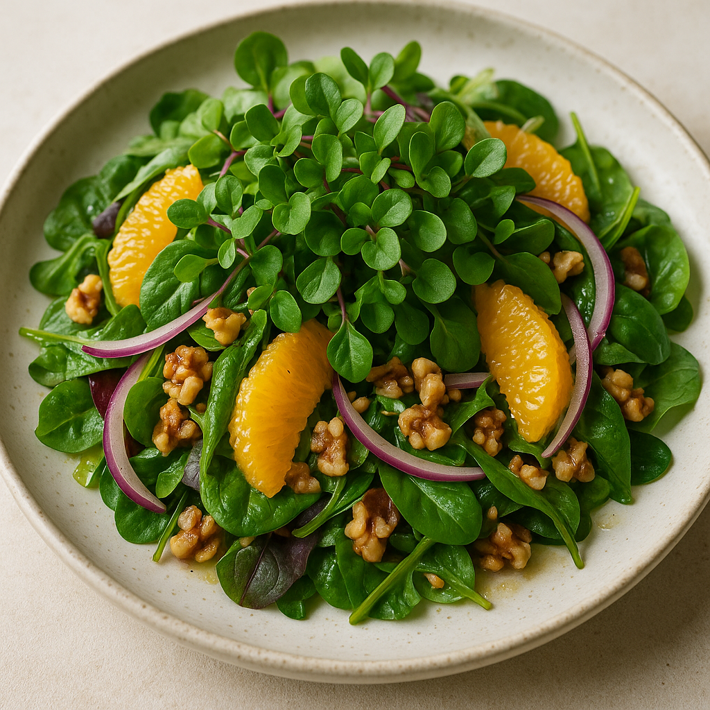 Texsel Microgreen Salad with Citrus Vinaigrette — Texsel microgreens recipe