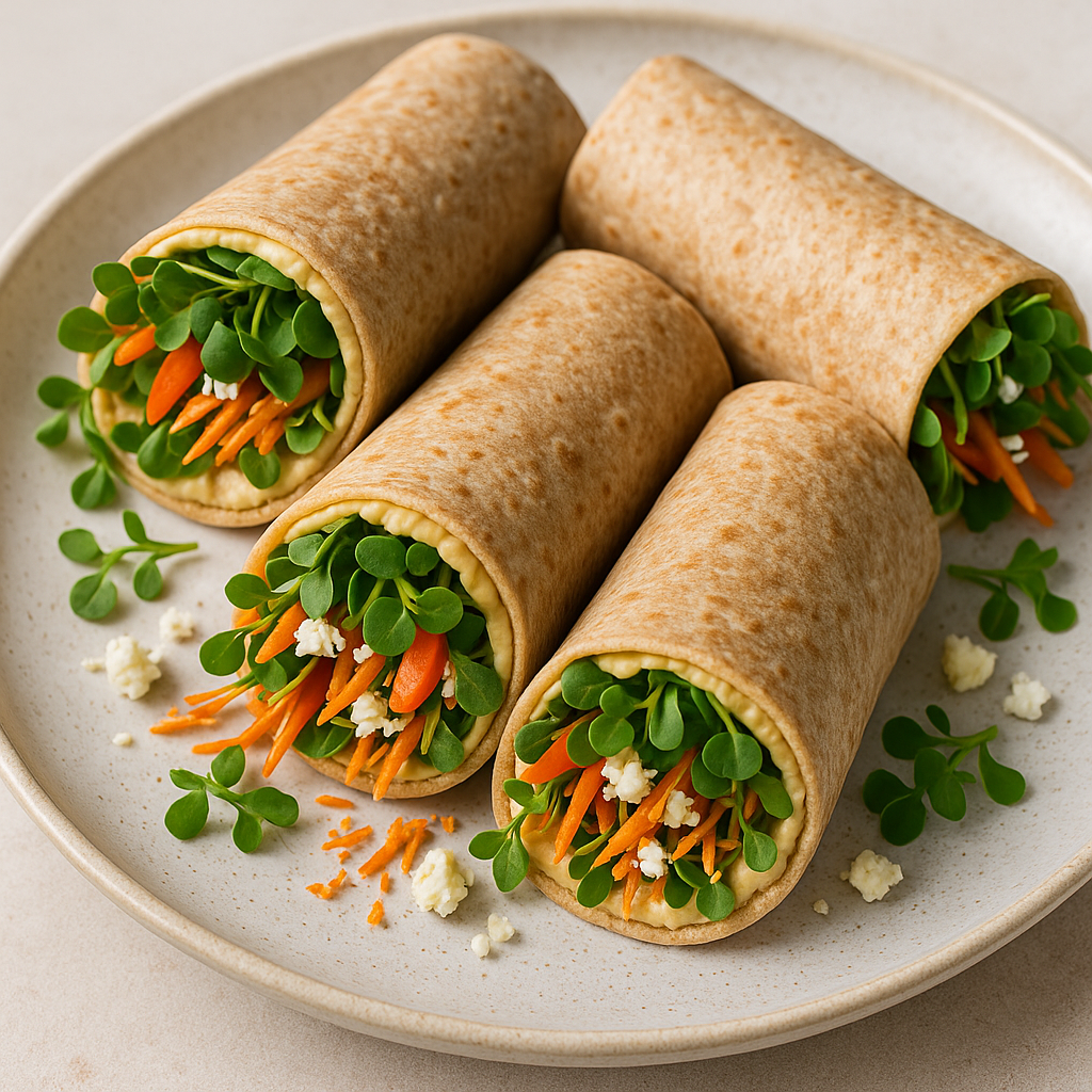 Texsel Microgreens and Hummus Wraps — Texsel microgreens recipe