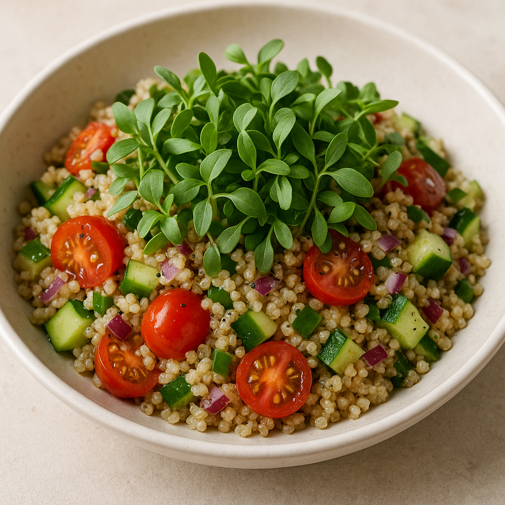 Texsel Microgreens and Quinoa Salad Delight — Texsel microgreens recipe