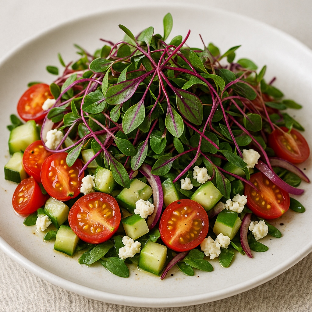 Vibrant Swiss Chard Microgreen Salad — Swiss Chard microgreens recipe