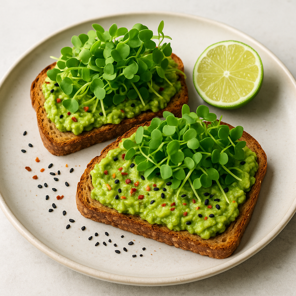 Wasabi Mustard Microgreen Avocado Toast — Mustard recipe