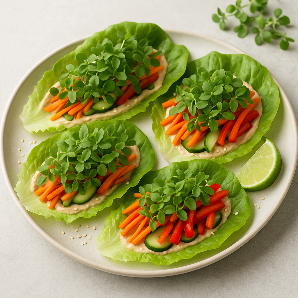 Zesty Basil Microgreen Salad Wraps